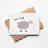 Postkarte mit Schaf und Schriftzug „Frohe Ostern“ im niedlichen Design, ideal als Ostergruß oder Dekoration