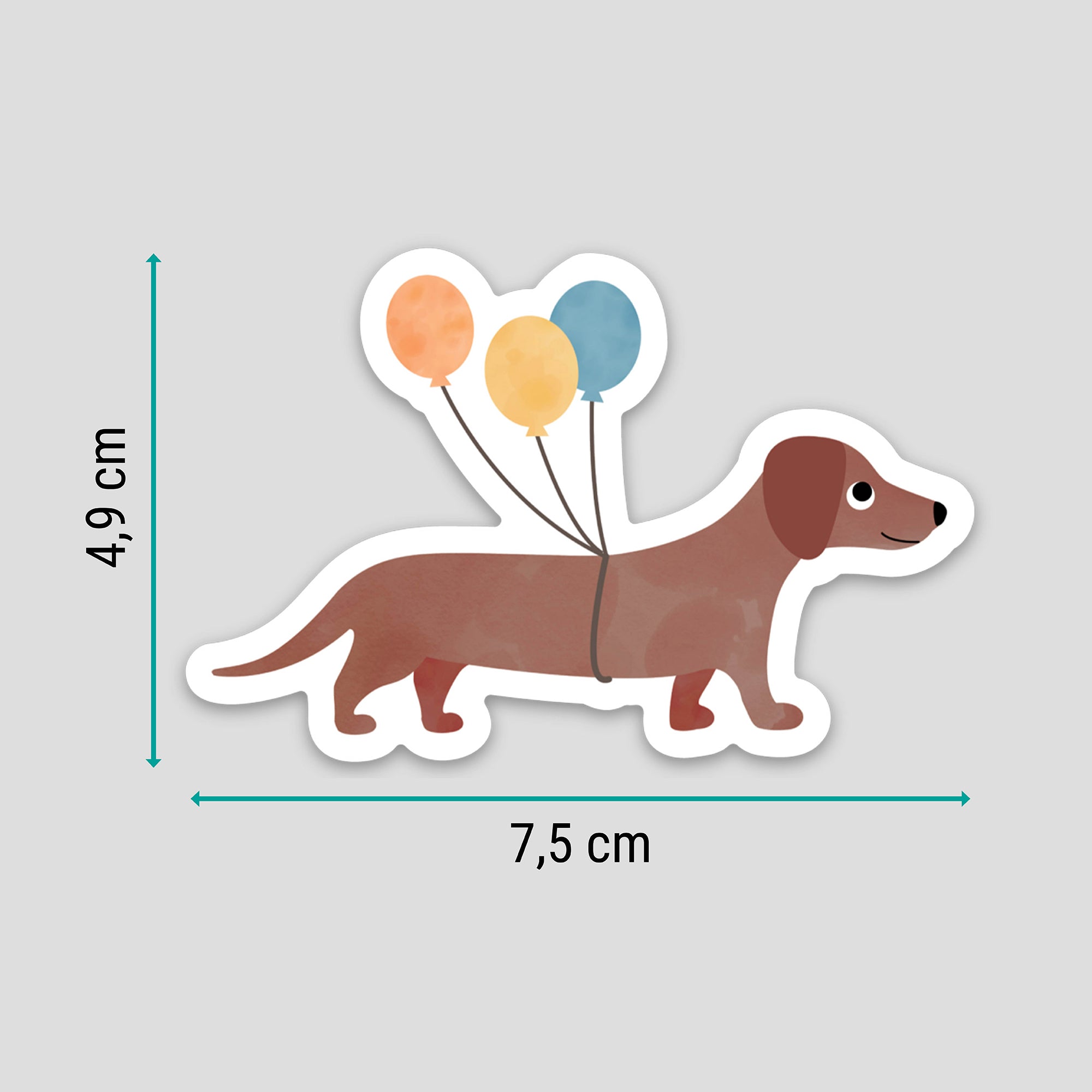 Süßer Dackel-Sticker mit Schwimmring, wasser- und spülmaschinenfest – perfekt für Trinkflaschen, Brotboxen und Co. Verspieltes Design von byClou für kleine Hundefans