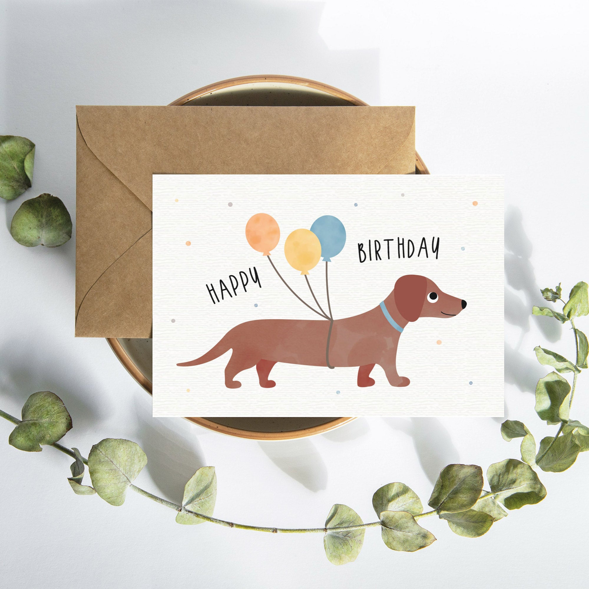 Karte - Dackel "Happy Birthday"