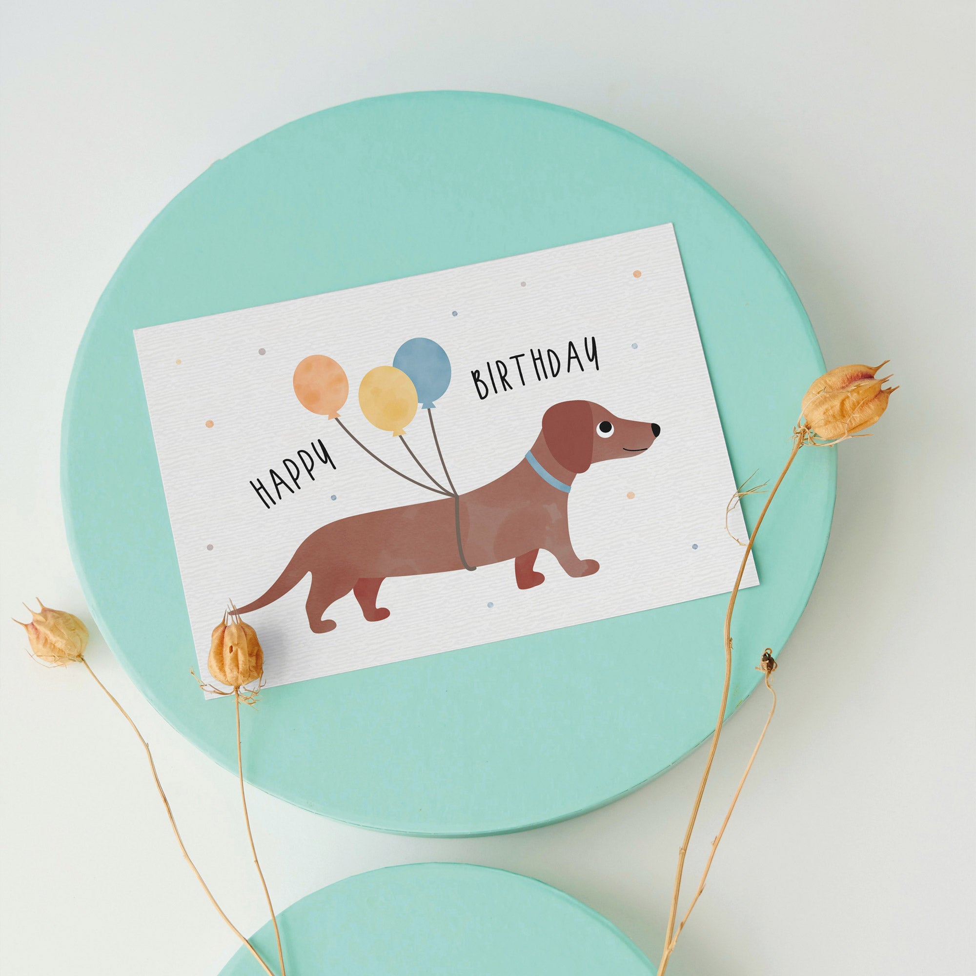 Karte - Dackel "Happy Birthday"