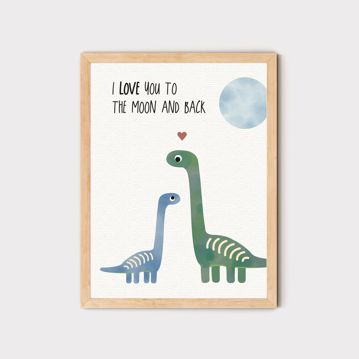 Poster Dino Love you to the moon illustriert Kinderzimmer byClou