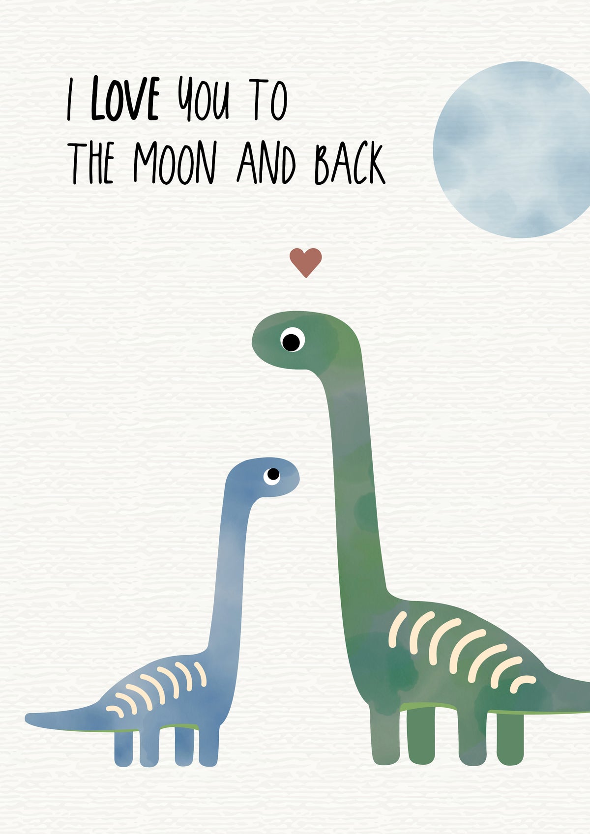 Poster Dino Love you to the moon illustriert Kinderzimmer byClou