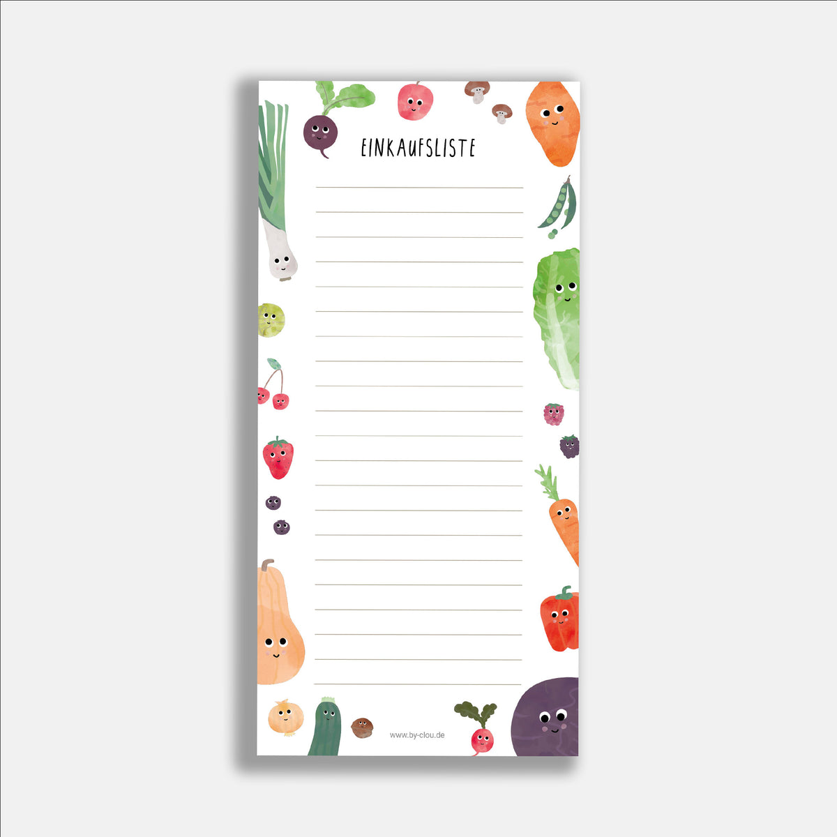 Einkaufsliste Obst Gemüse magnetisch abwischbar byClou