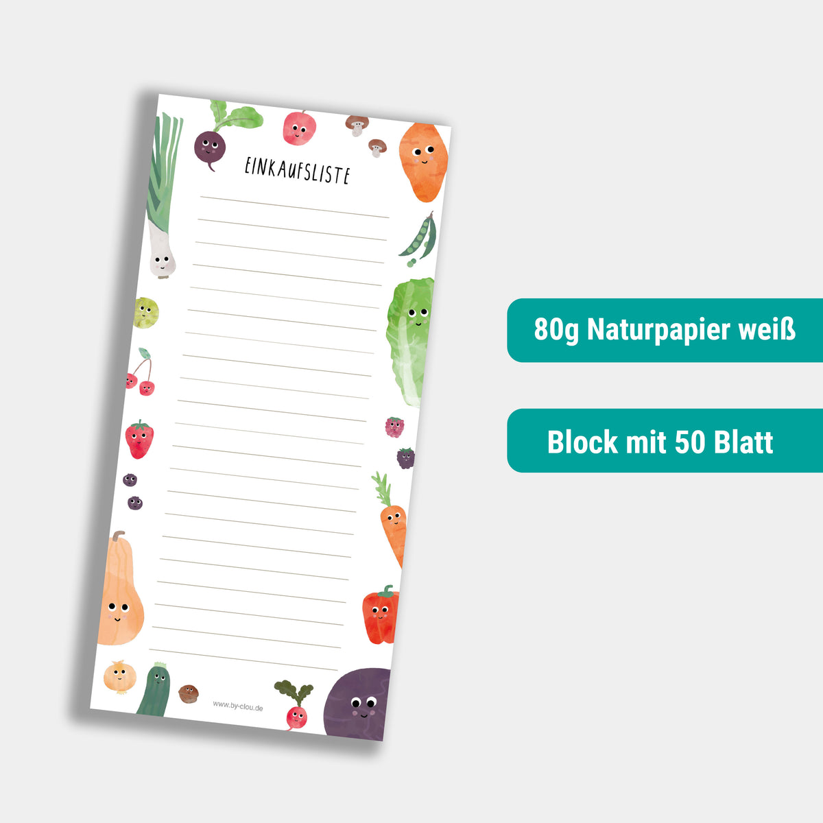 Einkaufsliste Obst Gemüse magnetisch abwischbar byClou