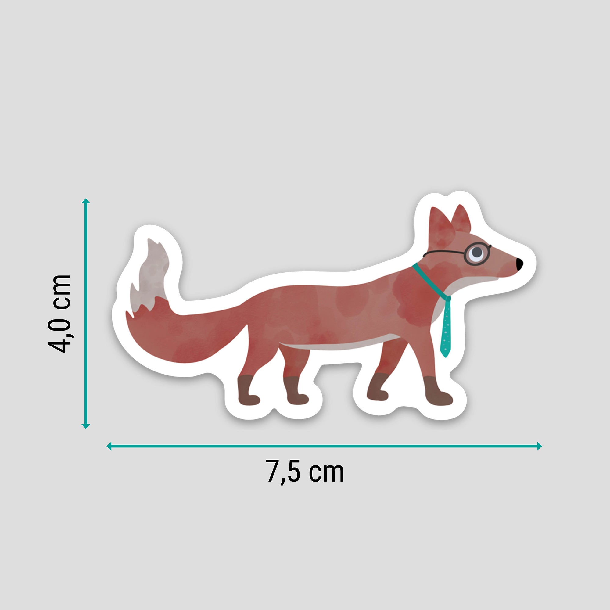 Verspielter Fuchs-Sticker, spülmaschinenfest und wasserfest – ideal für Kinderflaschen, Brotdosen und mehr. Liebevoll gestaltet im byClou Design für kleine Naturfreunde
