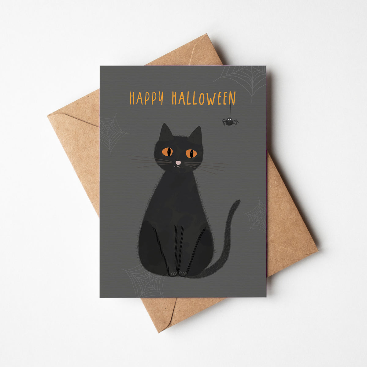 Grußkarte Katze Happy Halloween illustriert byClou