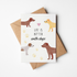 Postkarte mit vier illustrierten Hunden und der Aufschrift ‚Life is better with dogs‘ – verspieltes, tierliebes Design von byClou