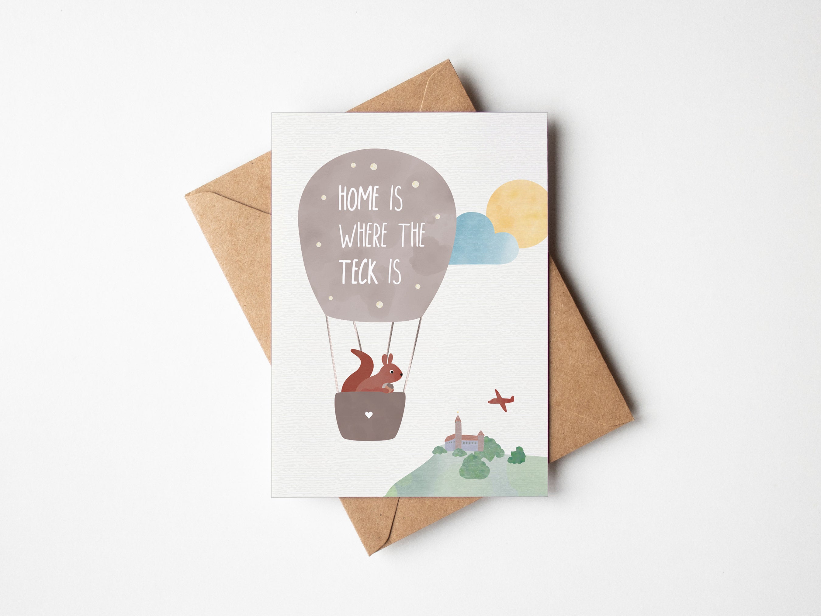 Postkarte - Heimatliebe "home is where the teck is"