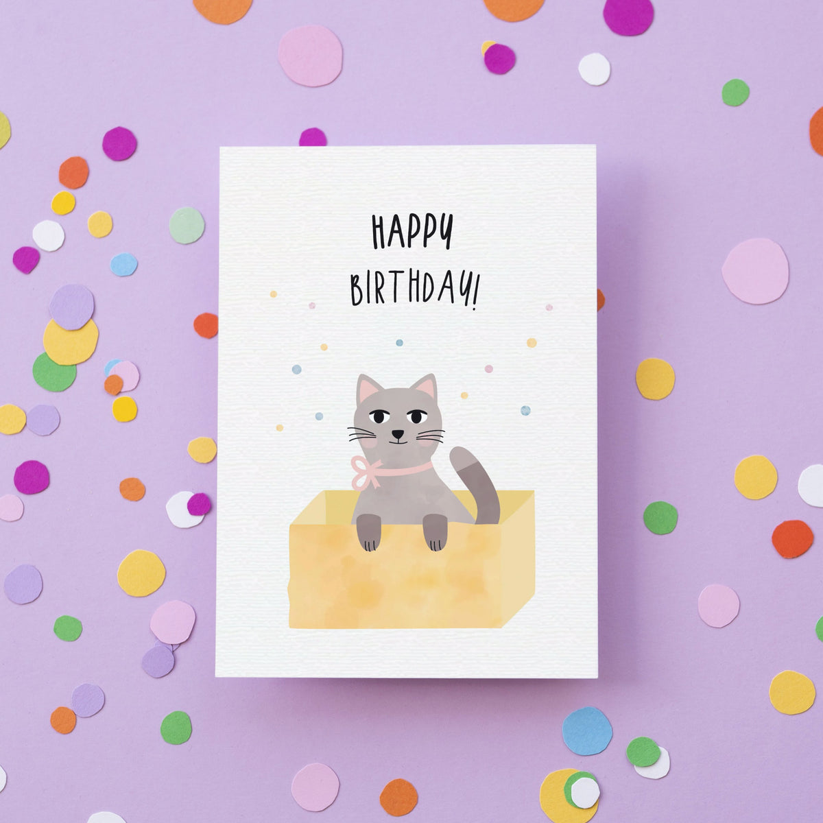 Grußkarte Katze Happy Birthday illustriert byClou