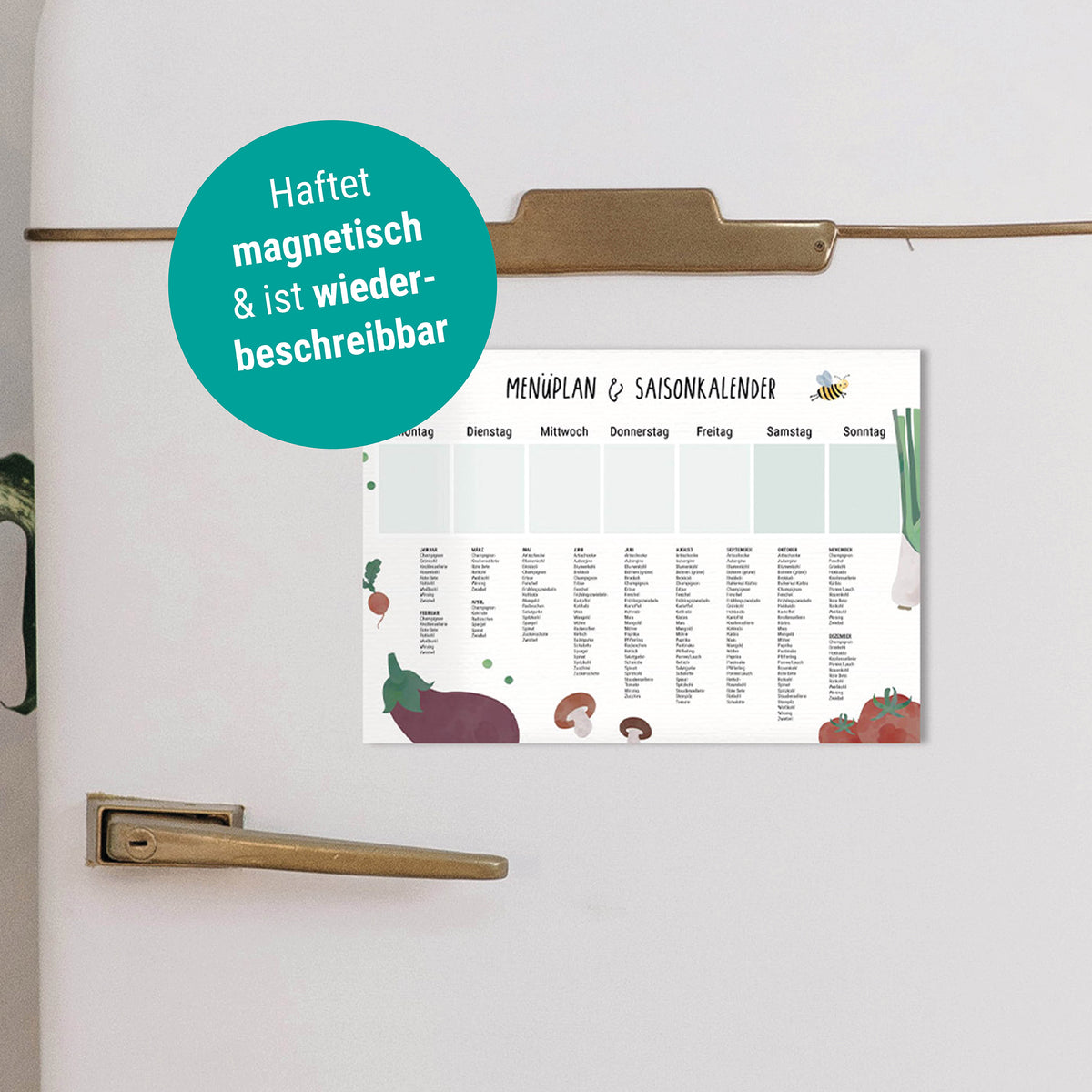 Menüplaner magnetisch abwischbar illustriert byClou