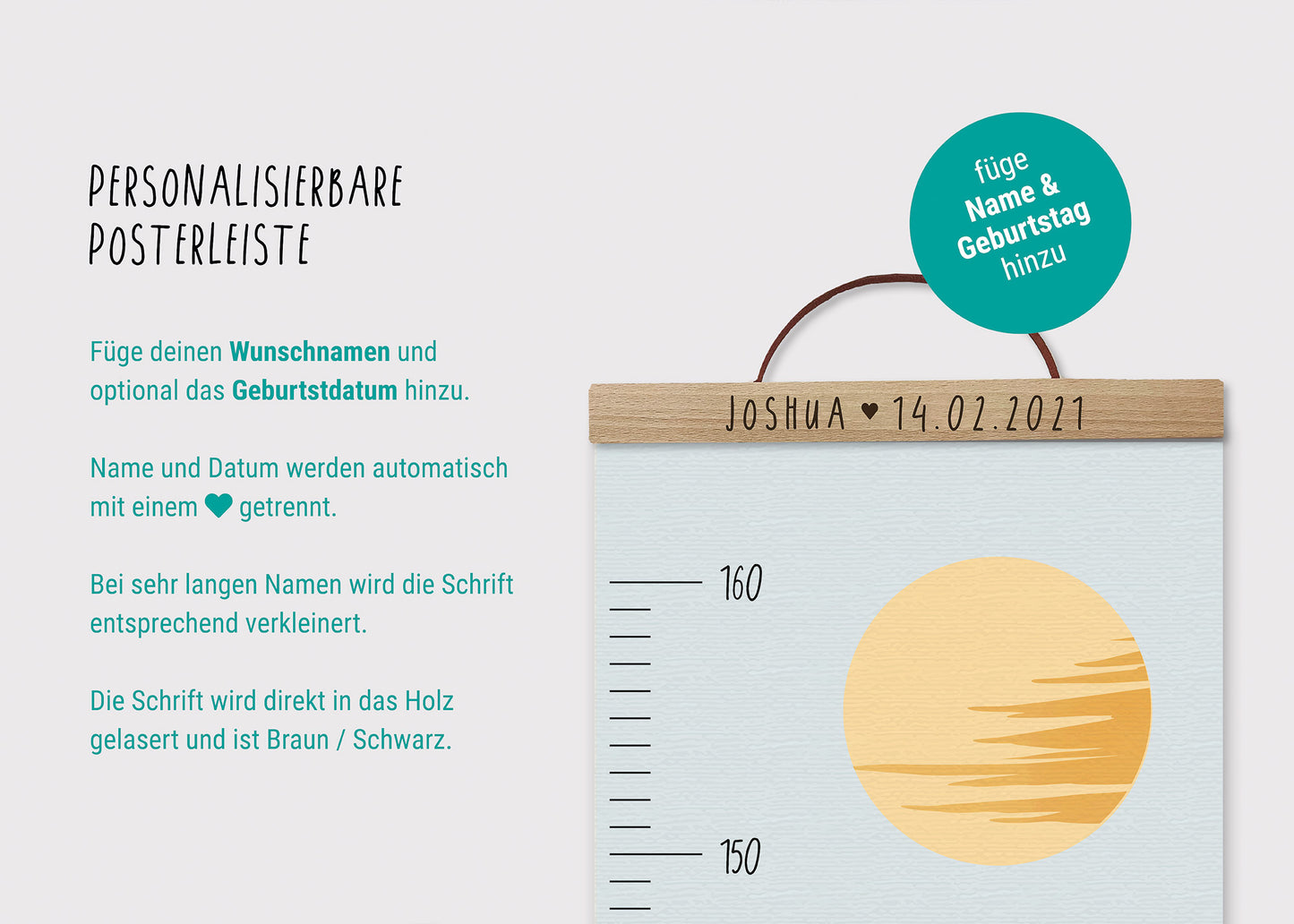 Messlatte für Kinder / Dinosaurier, Dino / personalisiert