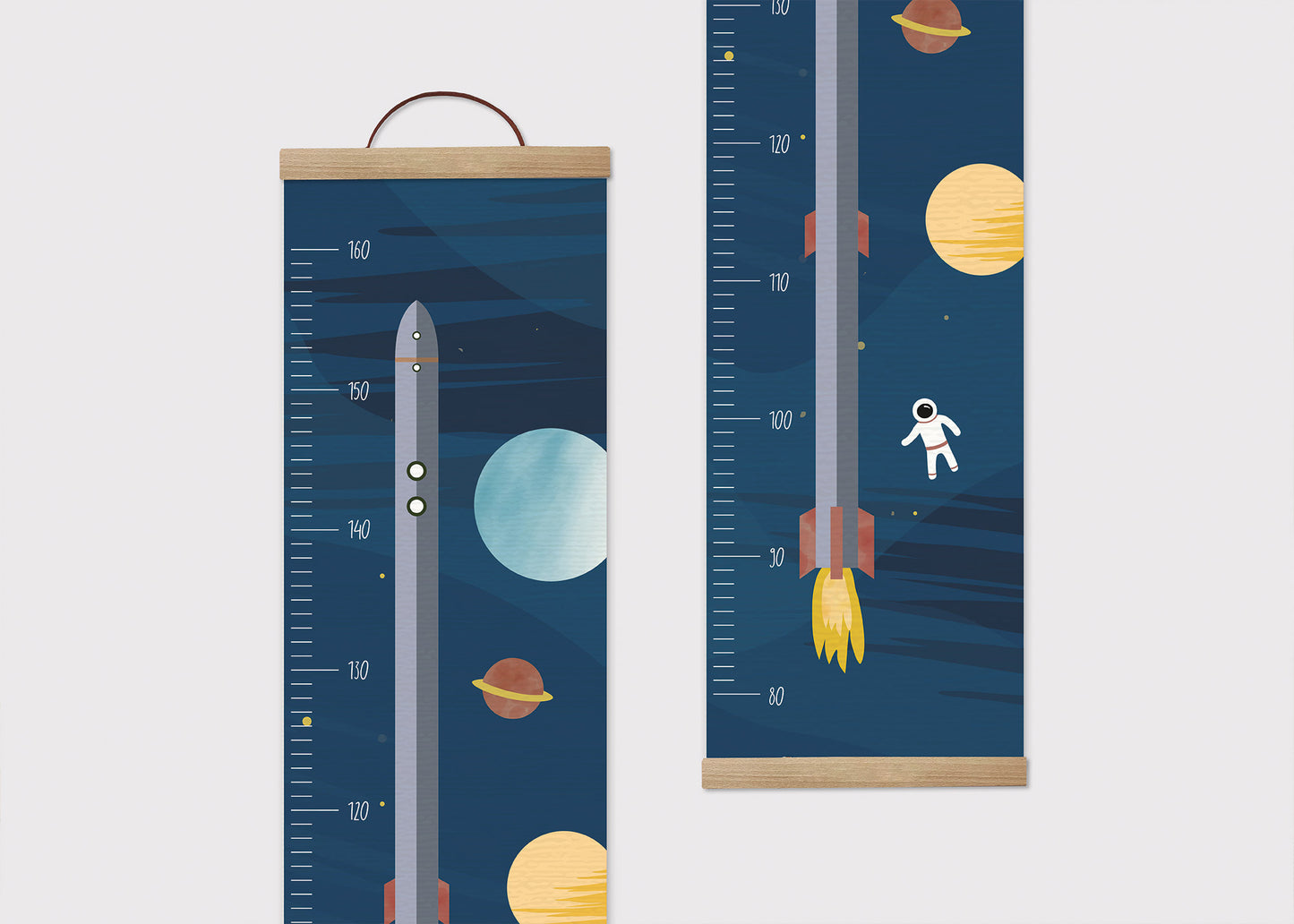 Personalisierte Messlatte für Kinder / Weltraum, Weltall, Astronaut, Rakete