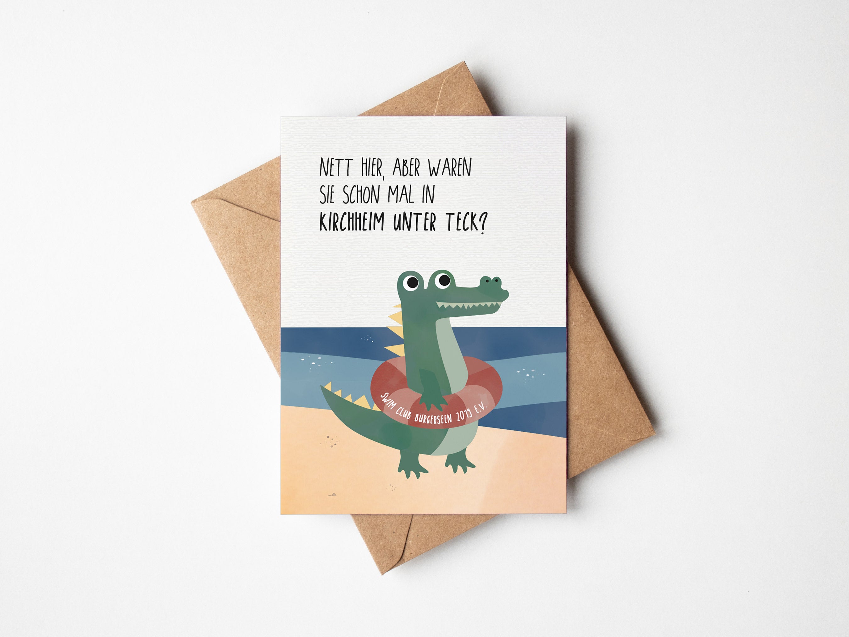 Postkarte - Heimatliebe "Bürgersee-Krokodil"