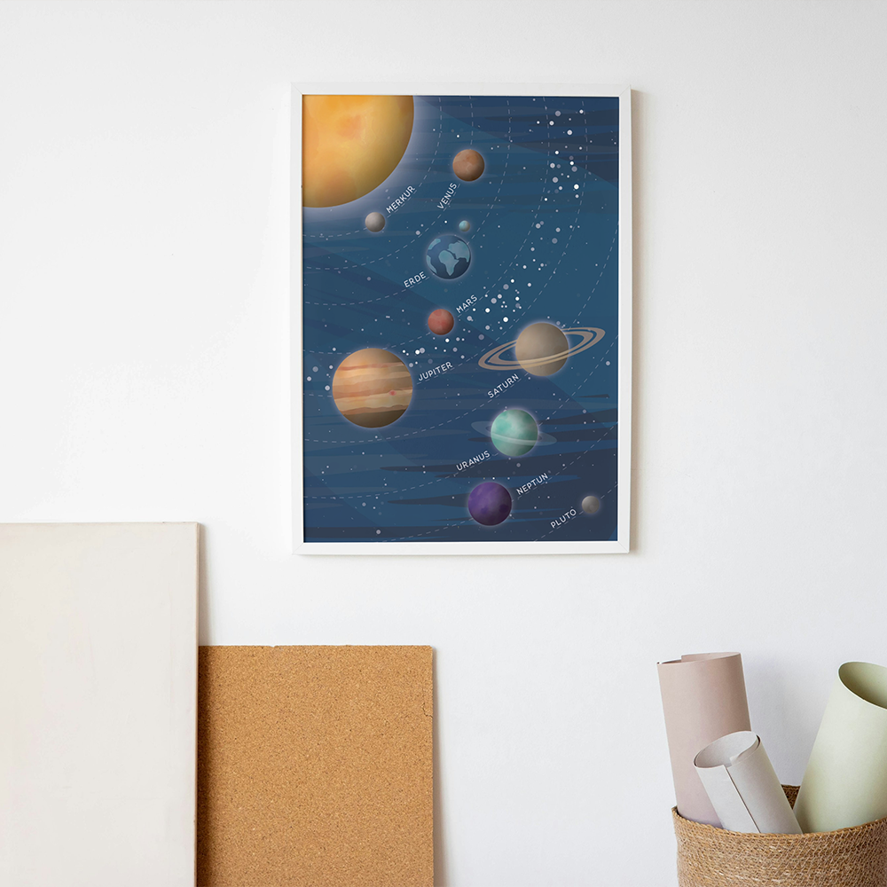 Poster Galaxy illustriert Kinderzimmer byClou