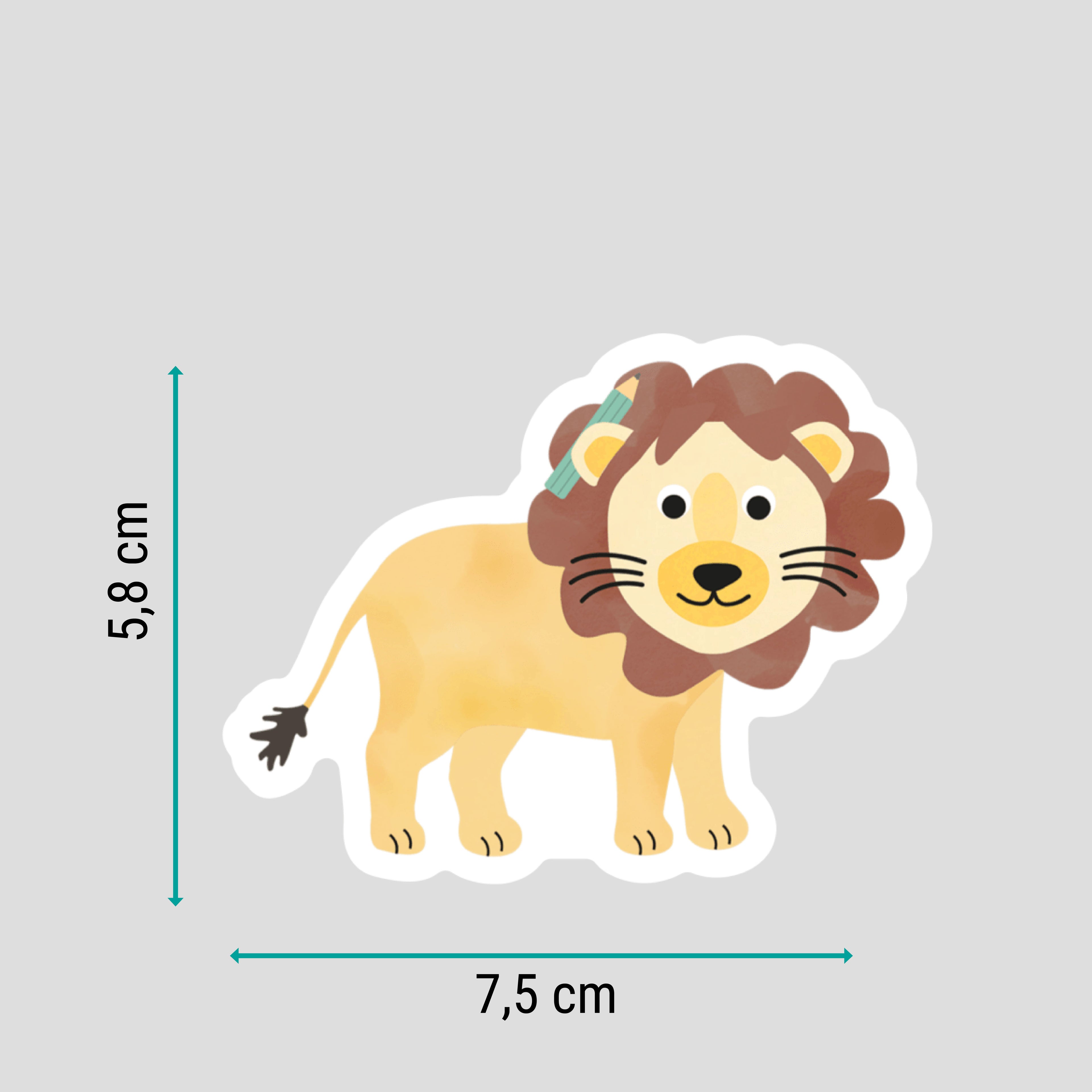 Sticker mit Löwen-Motiv – robust, wasser- und spülmaschinenfest – ideal für Kinderflaschen, Brotdosen und mehr – liebevoll gestaltet von byClou