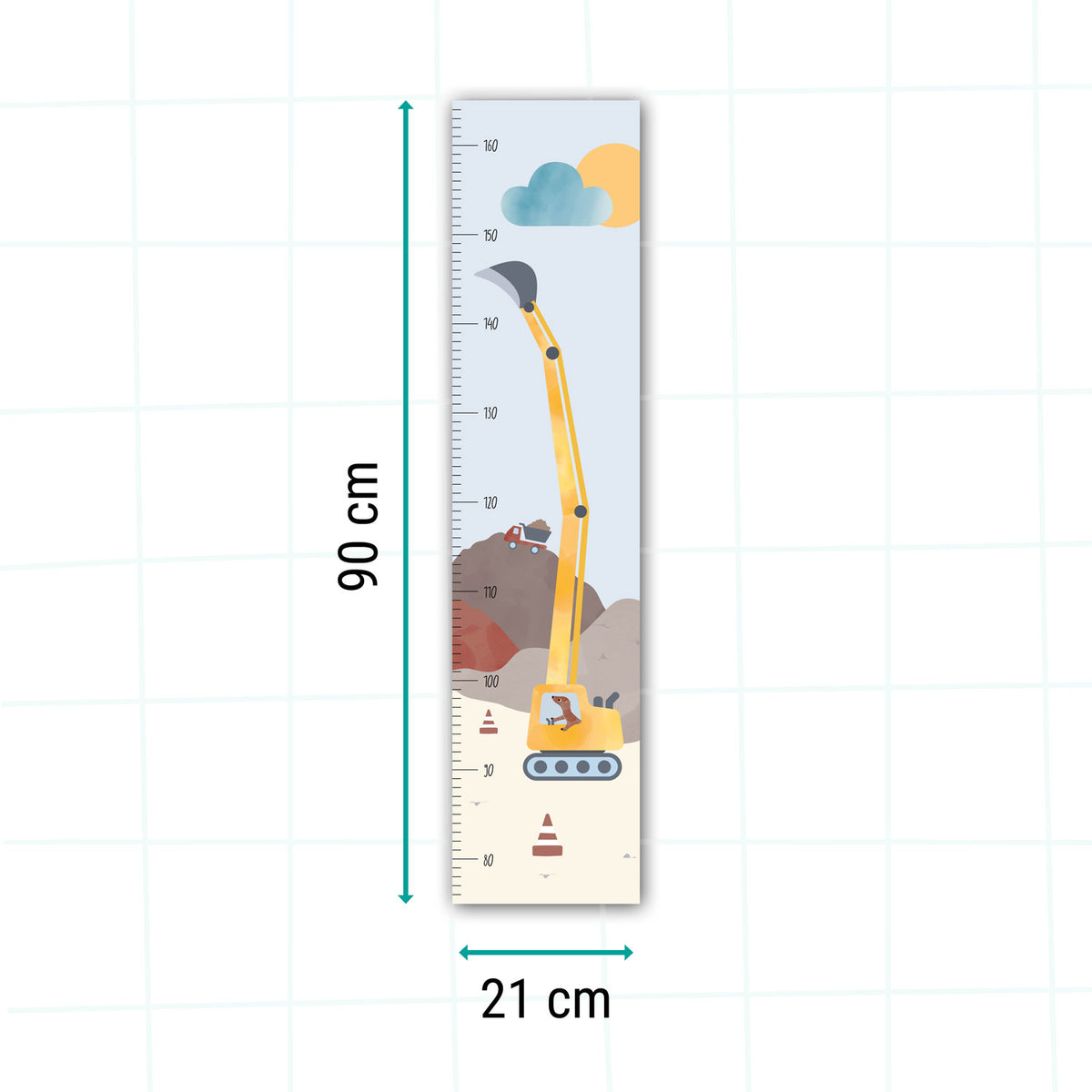 Kindermesslatte Bagger illustriert byClou