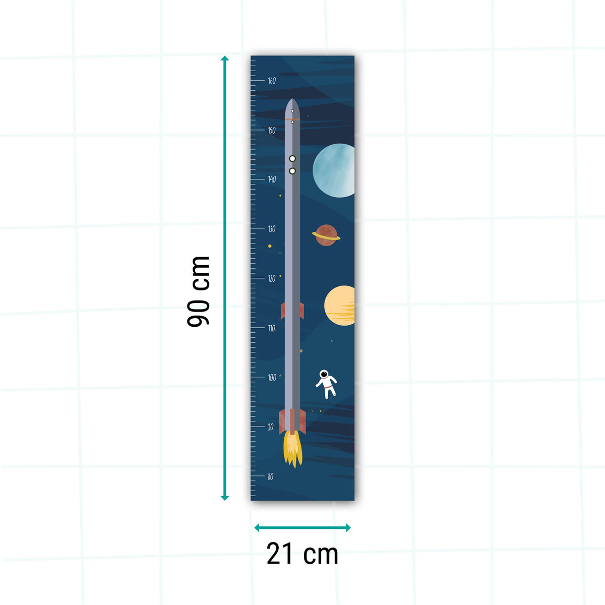 Kindermesslatte Weltraum illustriert byClou