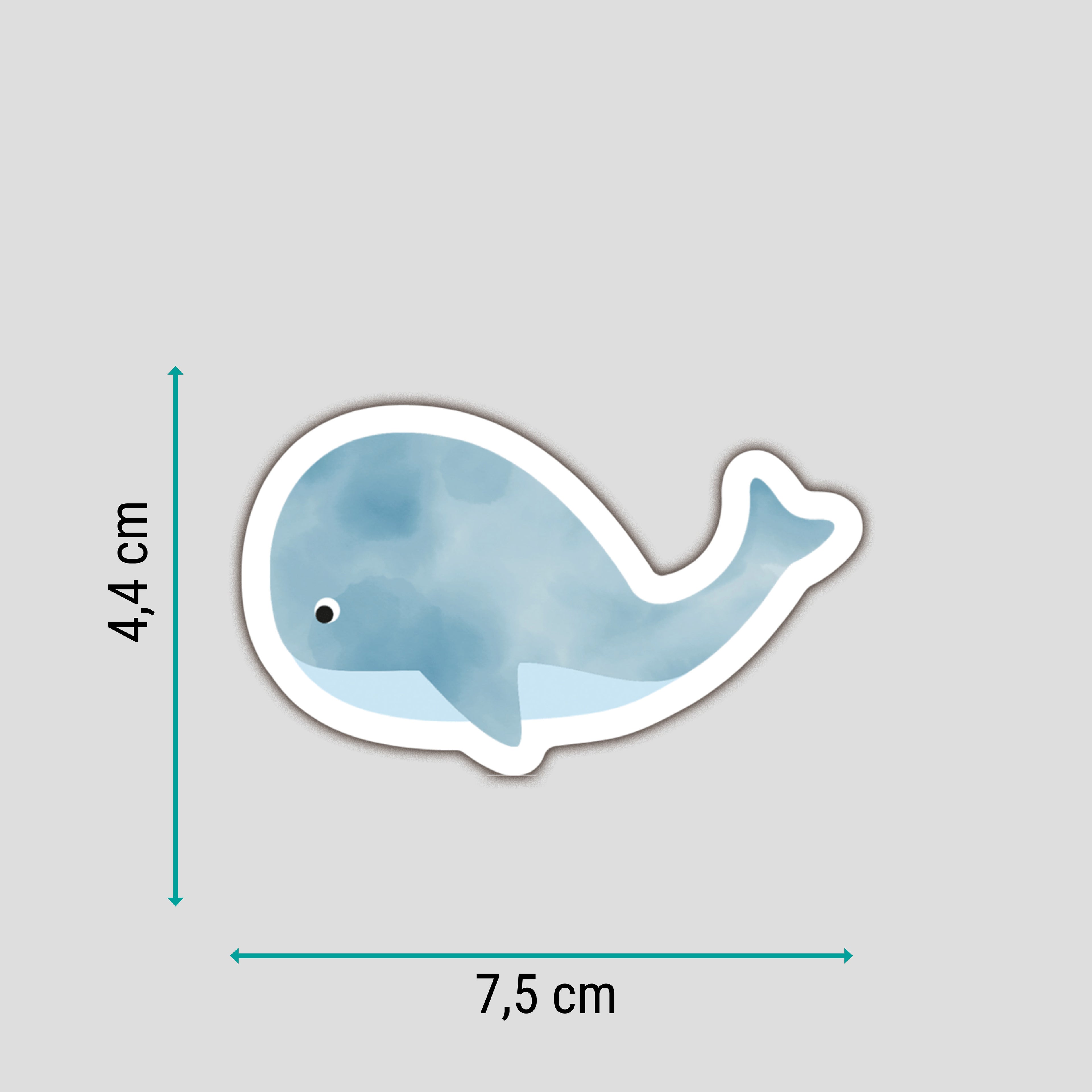 Sticker mit Wal-Motiv – wasser- und spülmaschinenfest, perfekt für Brotdosen, Trinkflaschen und andere glatte Oberflächen – liebevoll illustriert von byClou