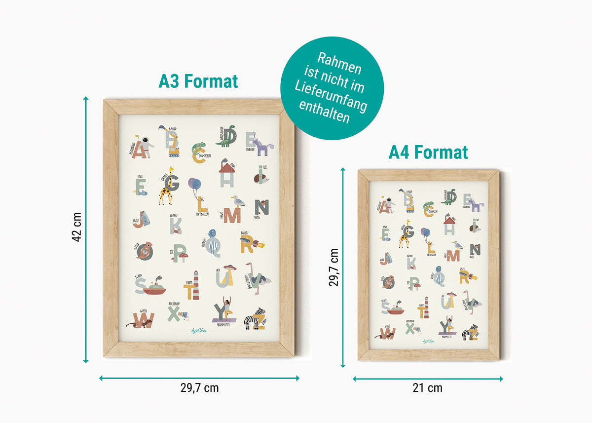 Poster Zahlen wilde Tiere illustriert Kinderzimmer byClou