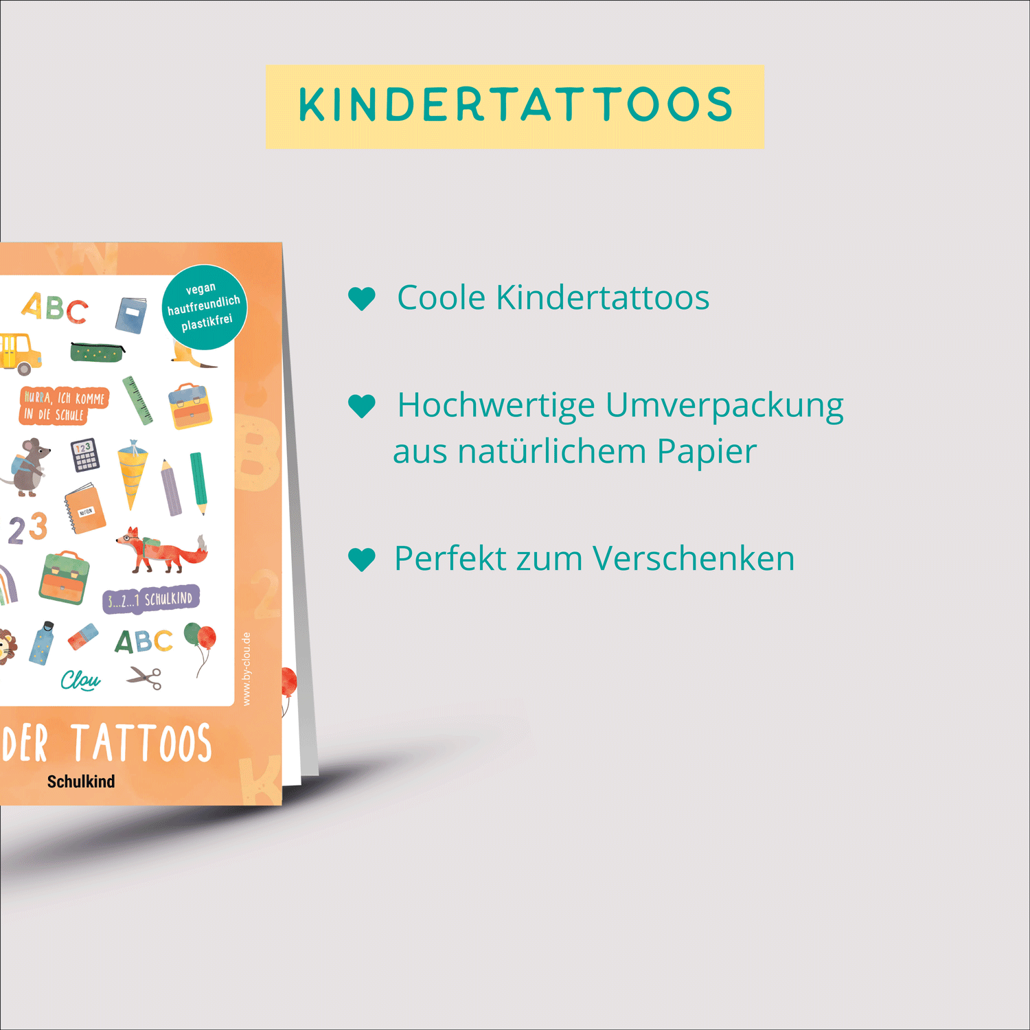 Kindertattoos Schulkind Produktdetails Eigenschaften byClou