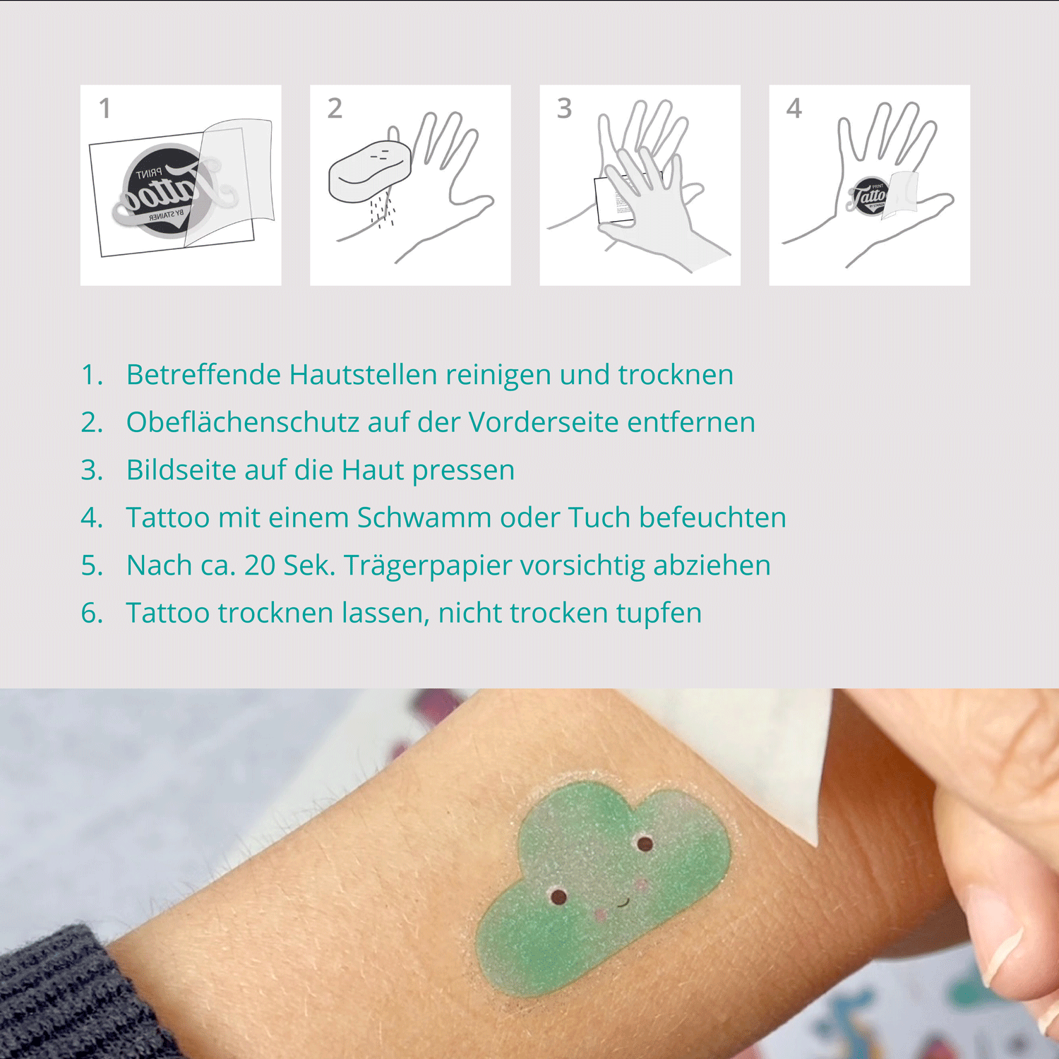 Kindertattoos Schulkind auf Kinderhaut Einschulung byClou