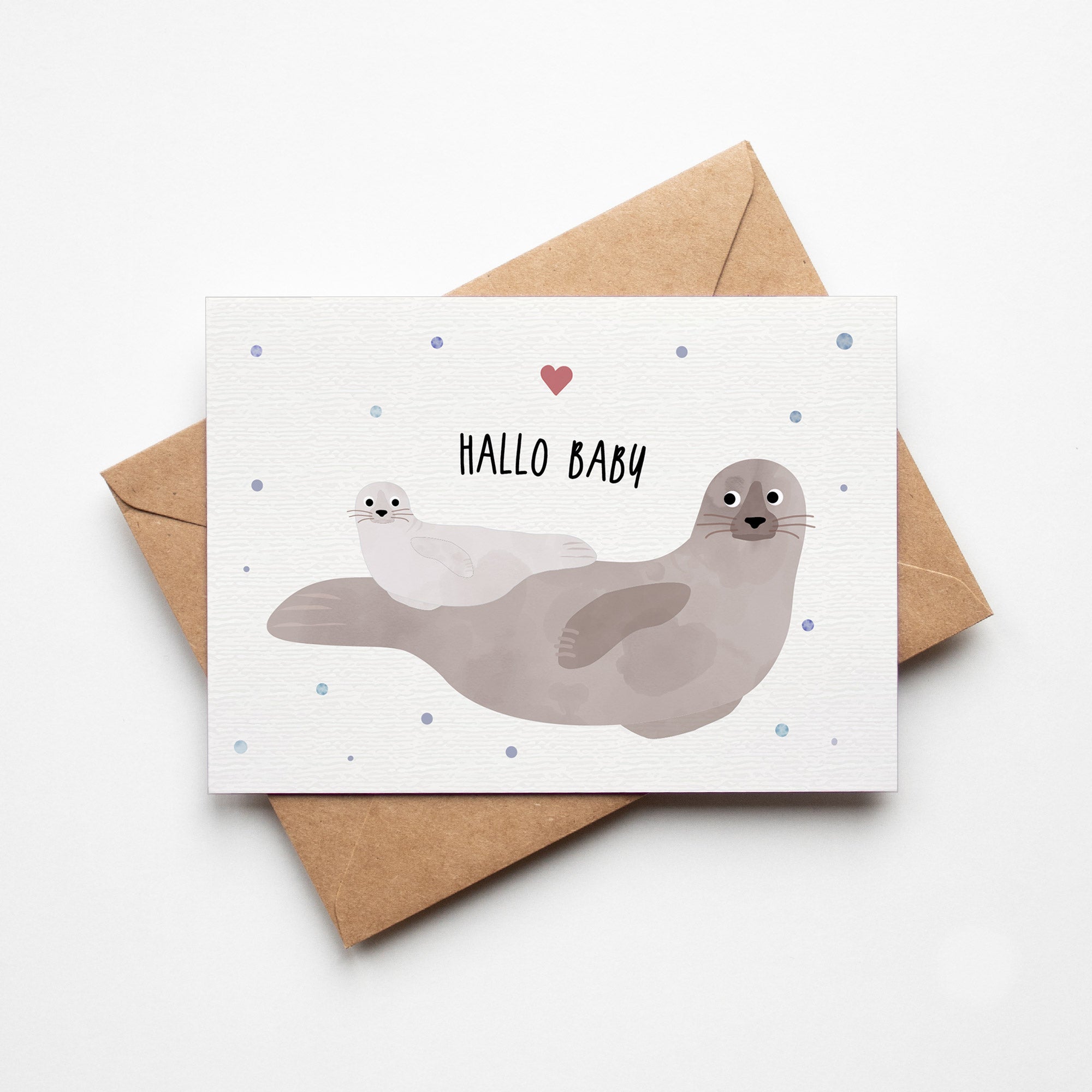 Karte "Hallo Baby" Robbe