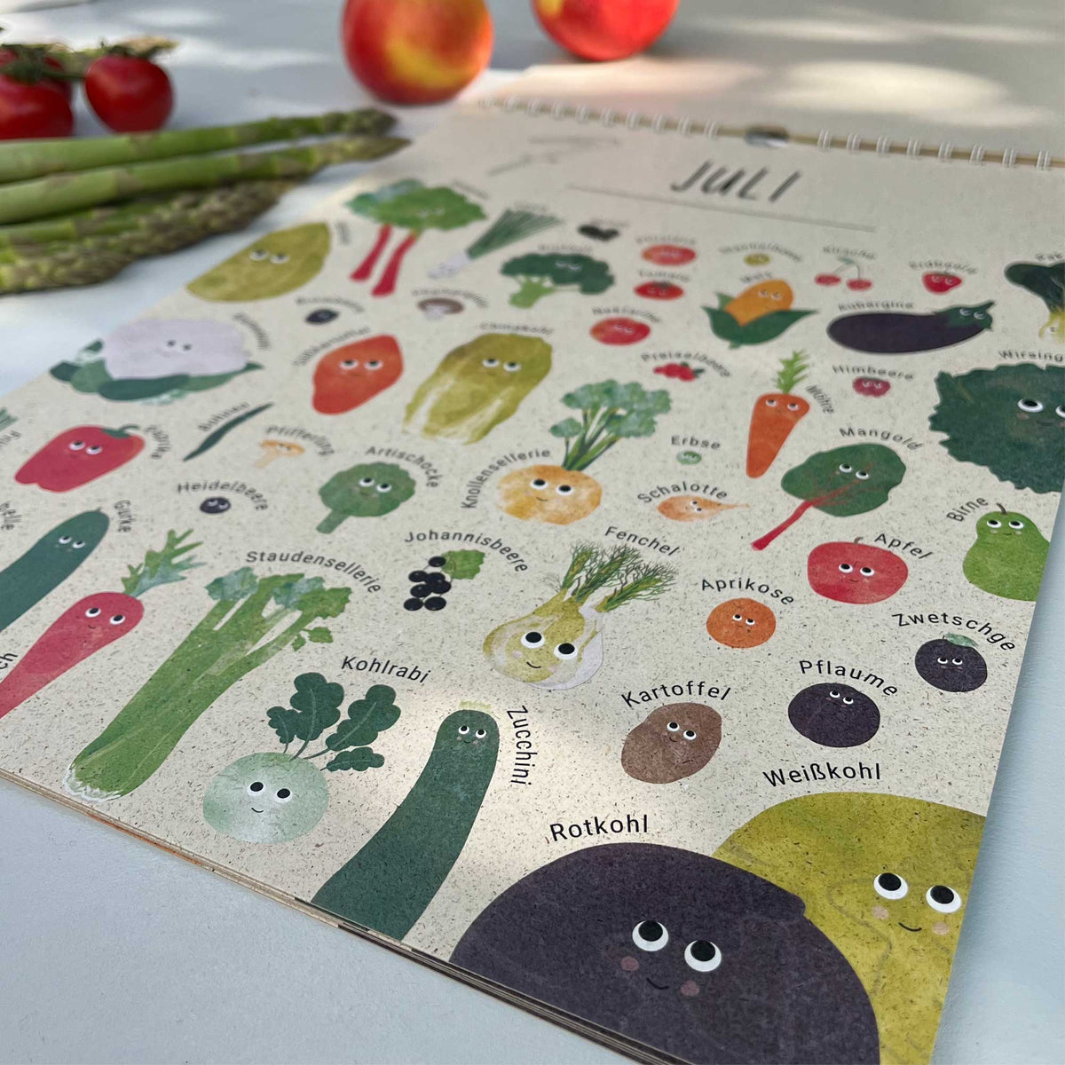 Saisonkalender Obst Gemüse magnetisch abwischbar byClou