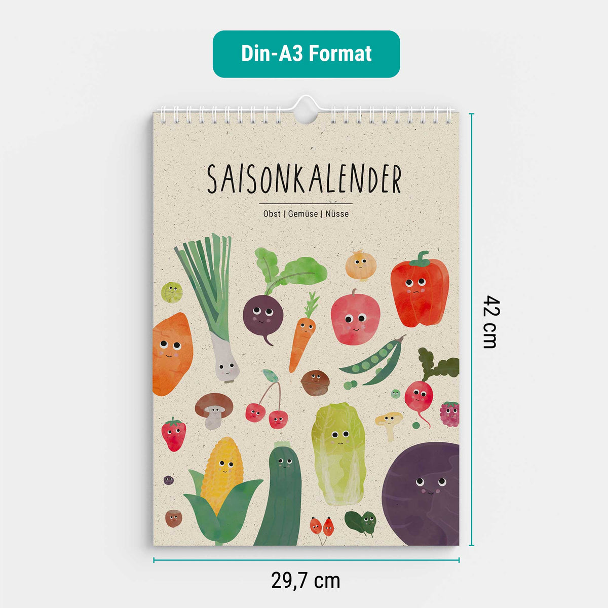 Saisonkalender Obst Gemüse magnetisch abwischbar byClou