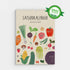 Wandkalender mit Illustrationen von Obst und Gemüse der jeweiligen Saison auf hellem Hintergrund