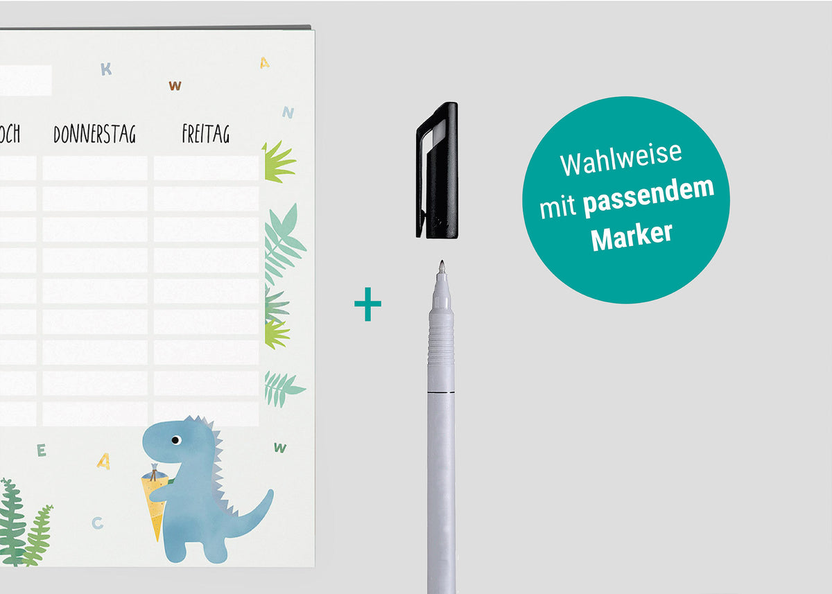 Stundenplan Dinosaurier magnetisch abwischbar Kinder byClou