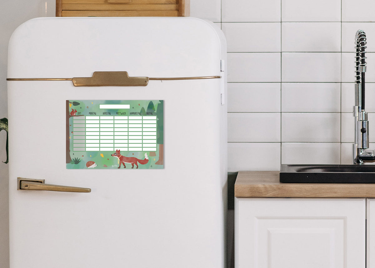 Stundenplan Waldtiere magnetisch abwischbar Kinder byClou