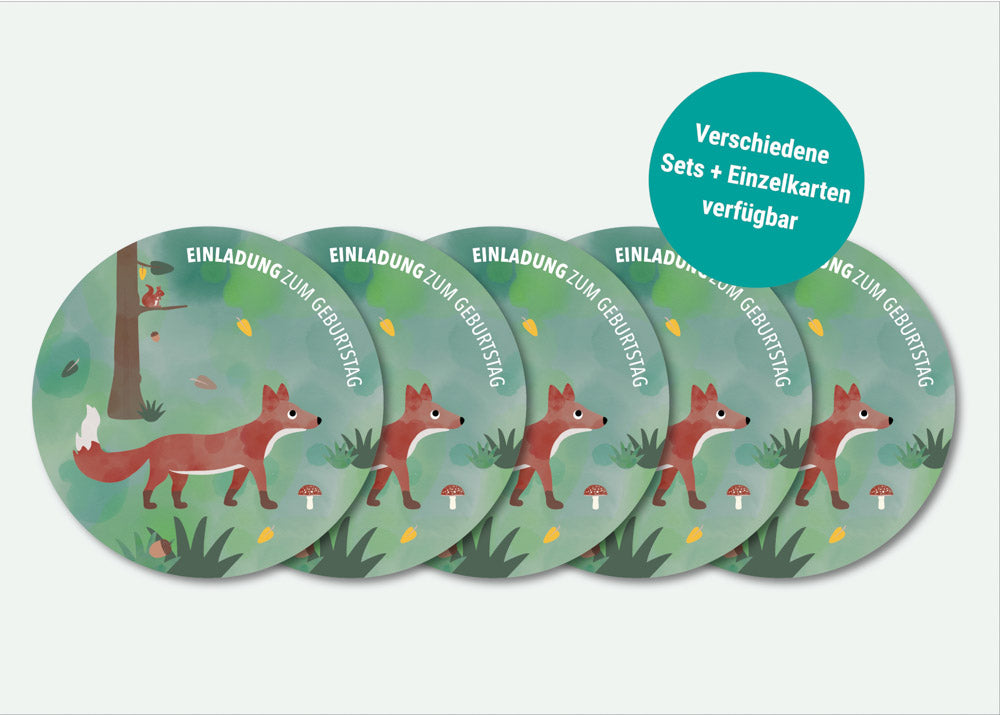 Geburtstagseinladung Waldtiere