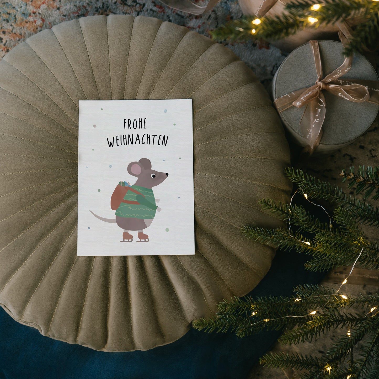 Postkarte - Maus "Frohe Weihnachten"