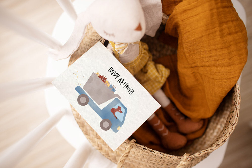 Karte - Baustellen Fuchs "Happy Birthday"