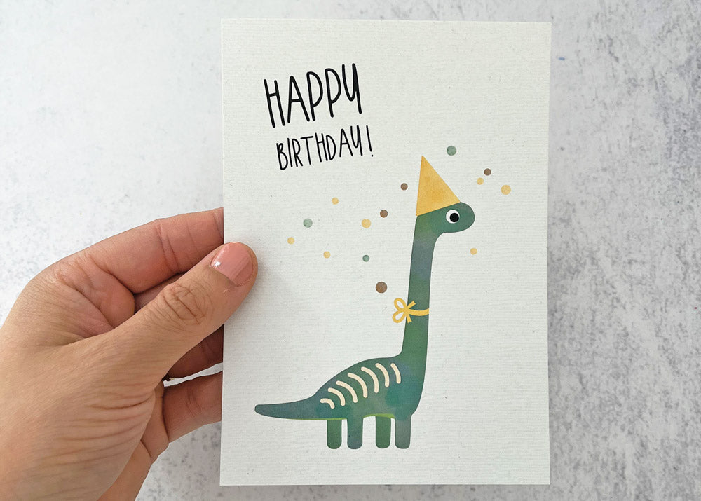 Grußkarte Dino Happy Birthday illustriert byClou