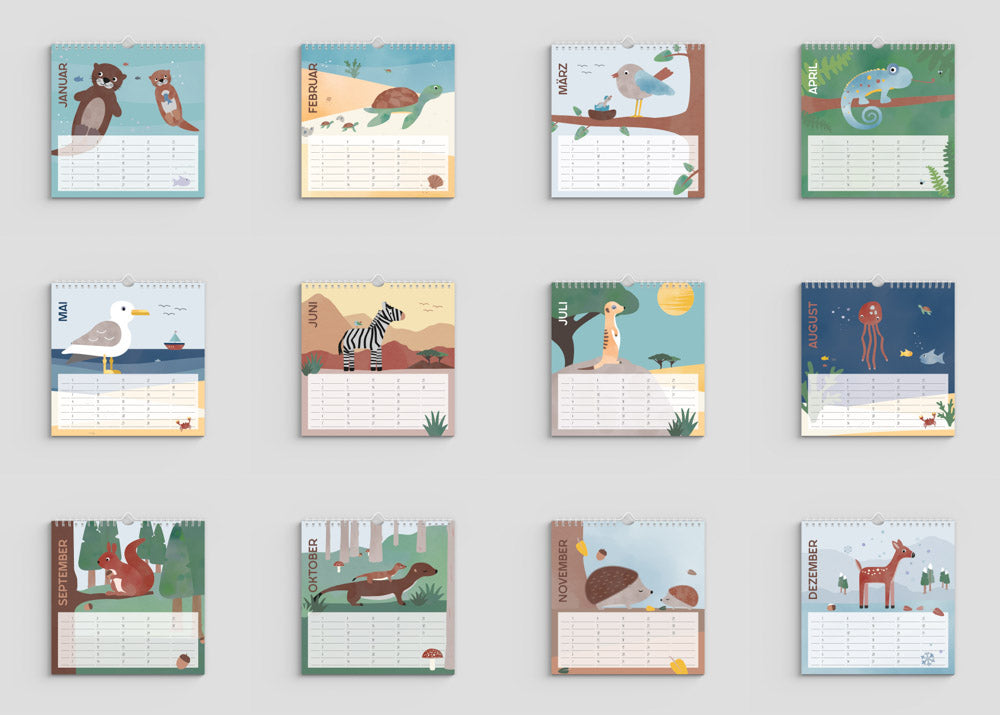 Kalender für Kinder " Tiere dieser Erde"