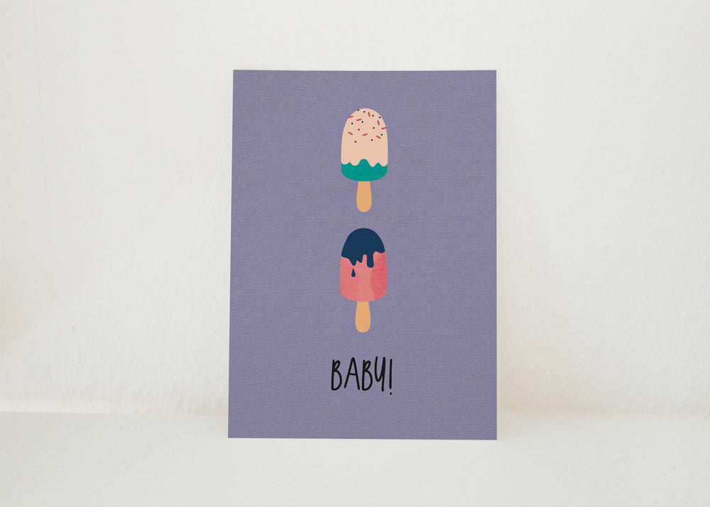 Karte - Schwangerschaftsverkündung "Ice Ice Baby"