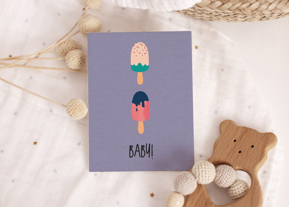 Karte - Schwangerschaftsverkündung "Ice Ice Baby"
