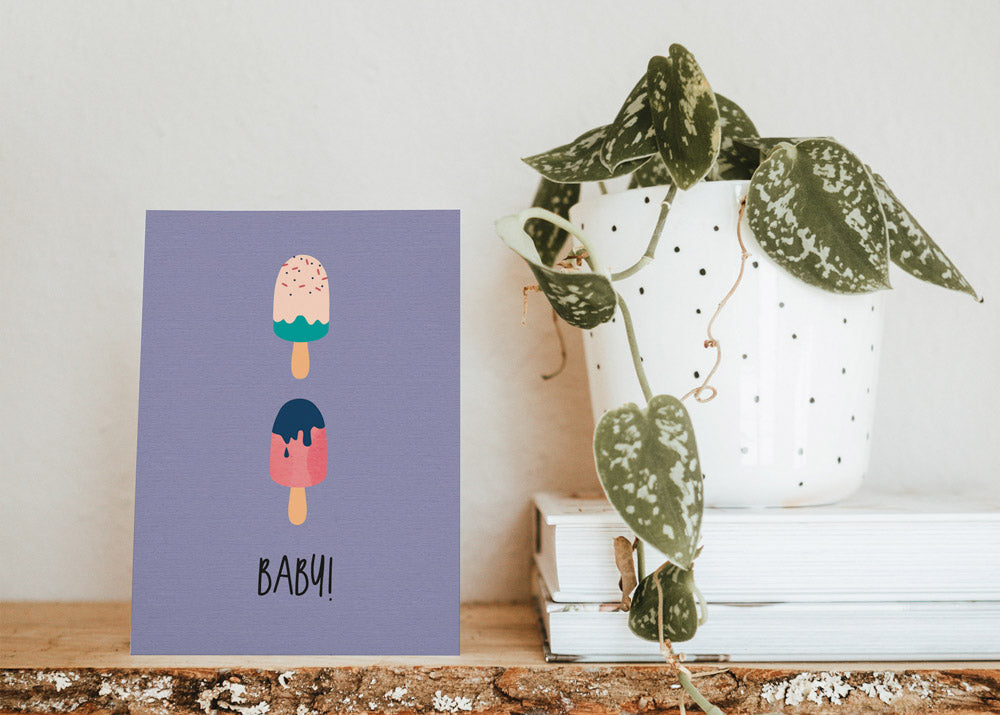 Karte - Schwangerschaftsverkündung "Ice Ice Baby"