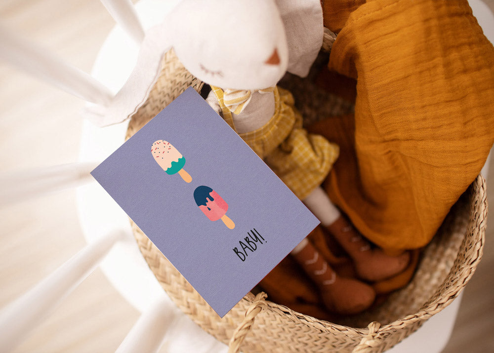 Karte - Schwangerschaftsverkündung "Ice Ice Baby"