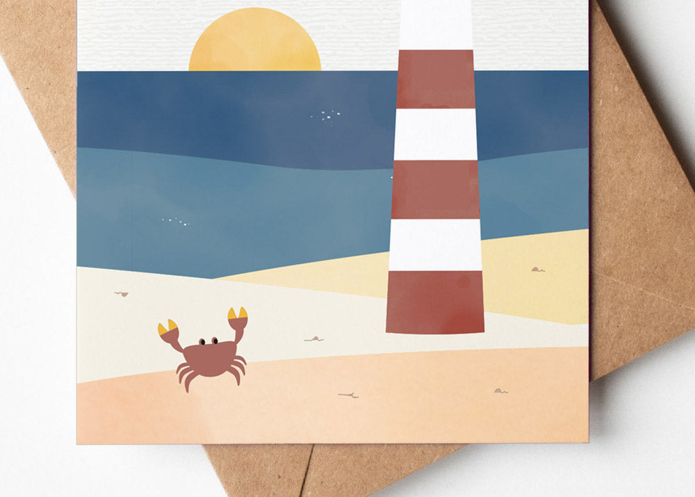 Grußkarte Fernweh Man sitzt insgesamt viel zu wenig am Meer illustriert byClou