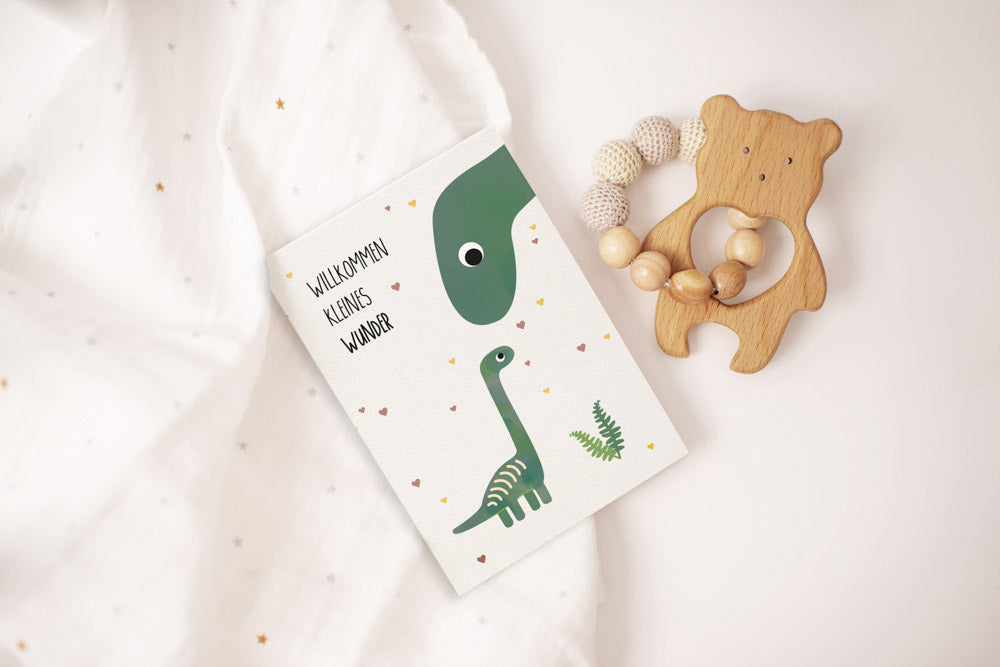 Postkarte – Dino “Willkommen kleines Wunder”