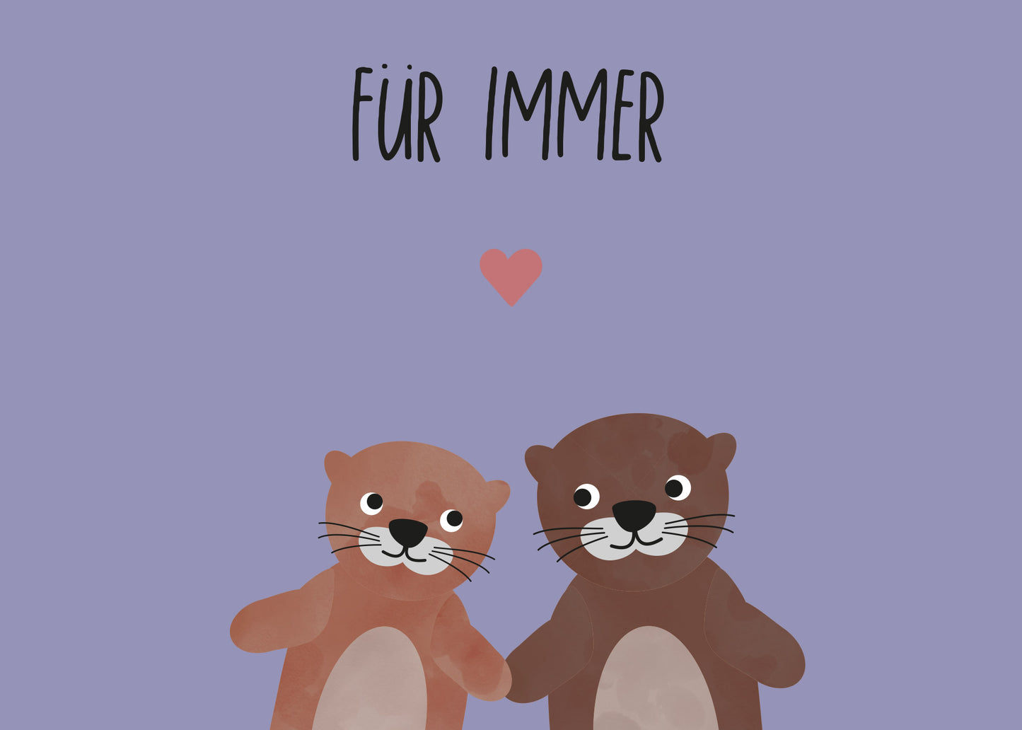 Postkarte - Otter Liebe "Für immer"