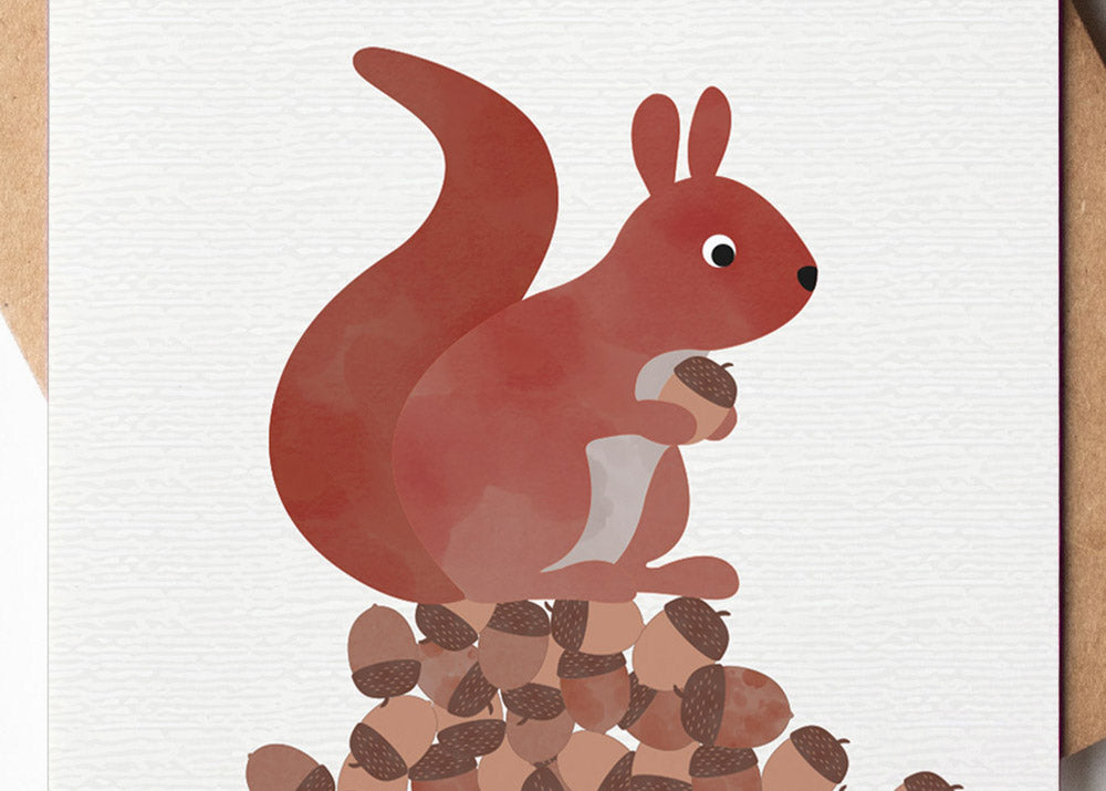 Grußkarte Eichhörnchen Danke für Alles illustriert byClou