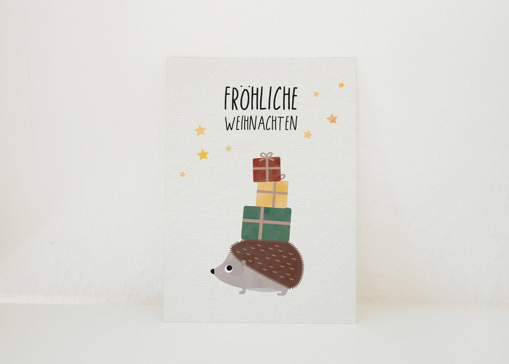 Grußkarte Weihnachts-Igel illustriert byClou