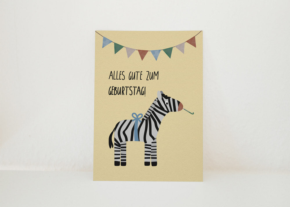 Karte - Zebra "Alles Gute zum Geburtstag"