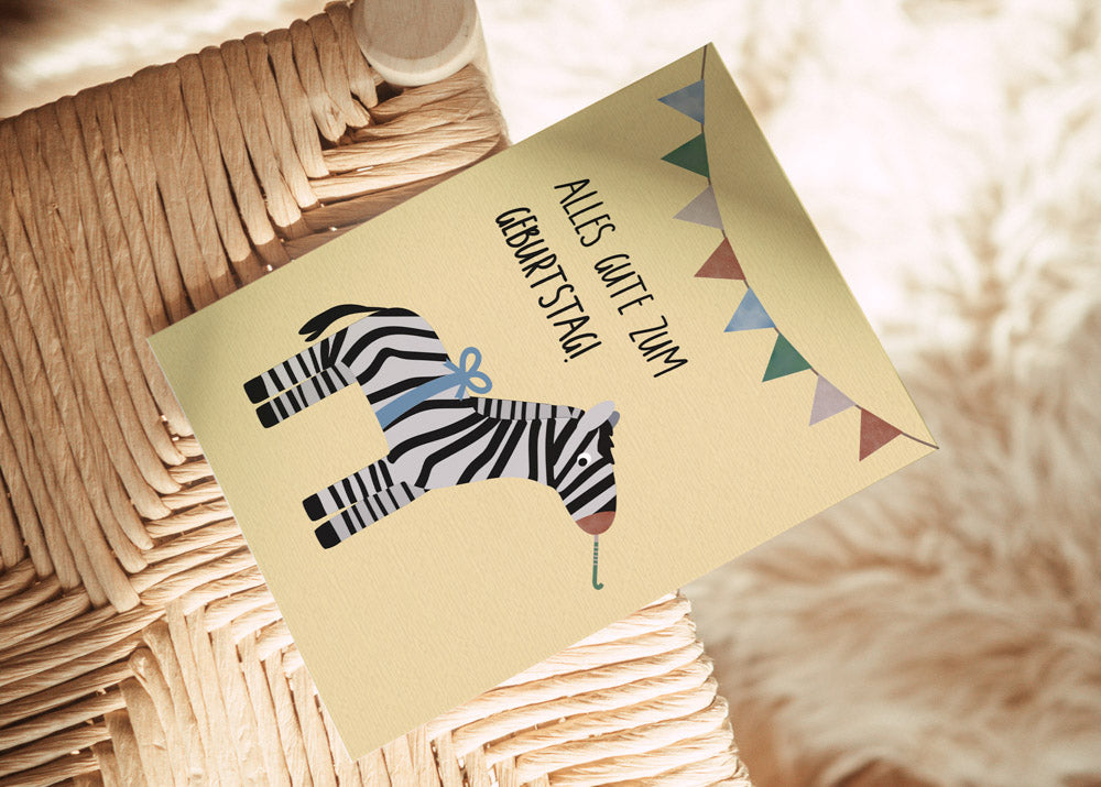 Karte - Zebra "Alles Gute zum Geburtstag"
