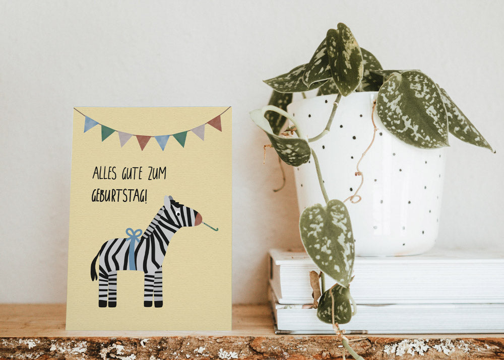 Karte - Zebra "Alles Gute zum Geburtstag"