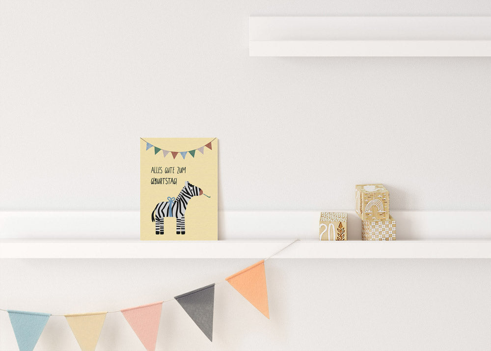 Karte - Zebra "Alles Gute zum Geburtstag"