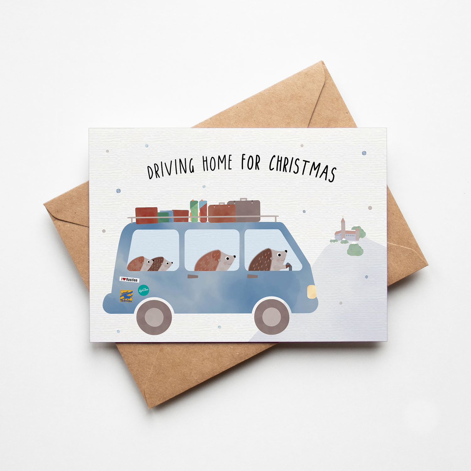 Postkarte - Heimatliebe Bus &quot;Driving home for Christmas&quot;